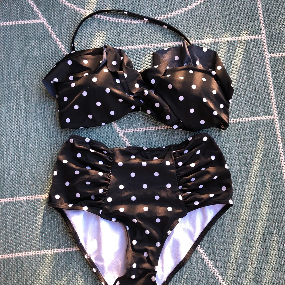 ASOS swim | polka dot high waisted bikini